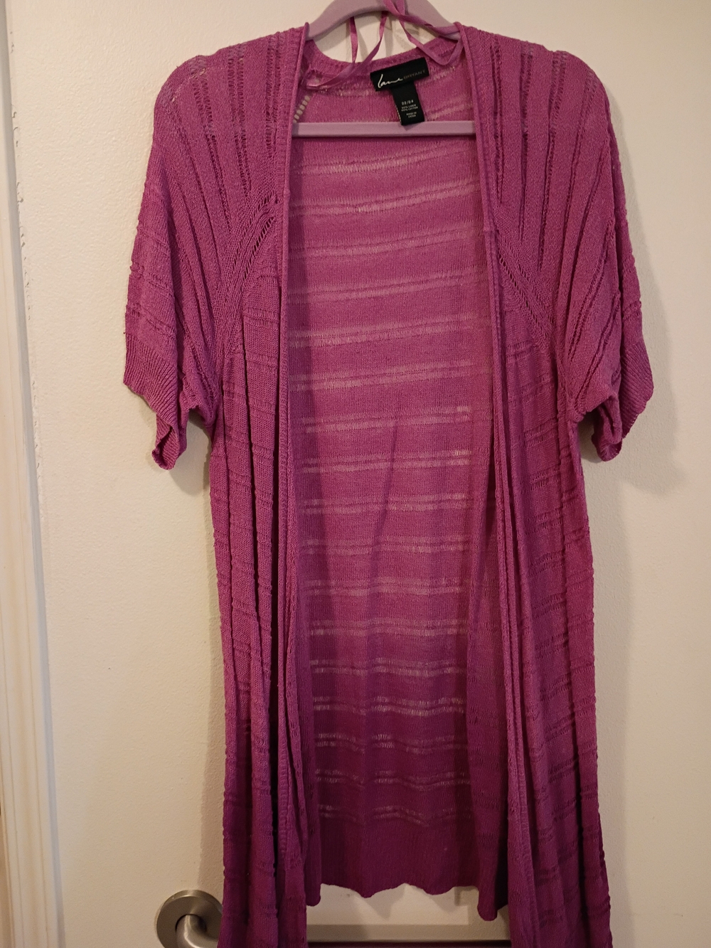 Lane Bryant Dusty Lavender Open-Front Knit Cardigan